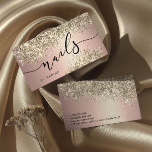 Elegant snyggt guld glitter metalliska nagel visitkort