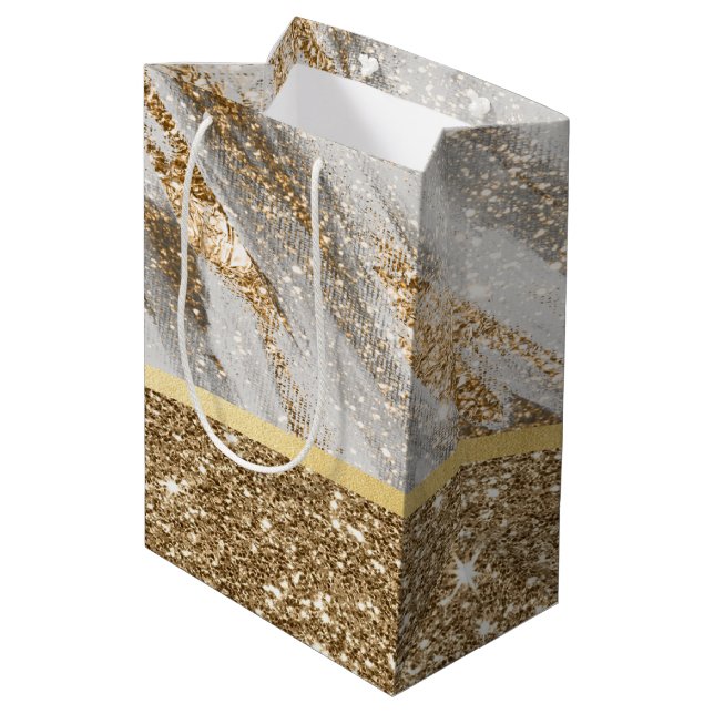 Elegant Snyggt Guld Glitter Shiny (Baksidan Vinklad)