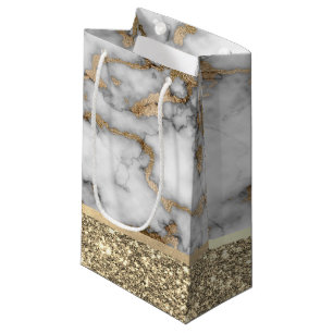 Elegant Snyggt Guld Glitter Shiny White Marble