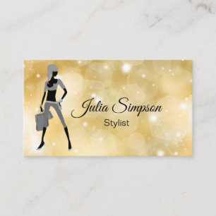 Elegant, Snyggt, Guld, Shiny, flicka, Stylist Visitkort