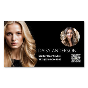 Elegant snyggt Hairstylist Business Magnetiska Visitkort
