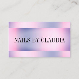 Elegant snyggt holograf ro guld lila nagel visitkort