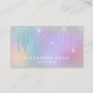 Elegant snyggt holografiska diamanter makeup artis visitkort