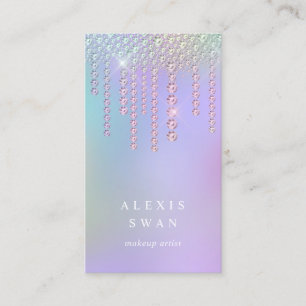 Elegant snyggt holografiska diamanter makeup artis visitkort