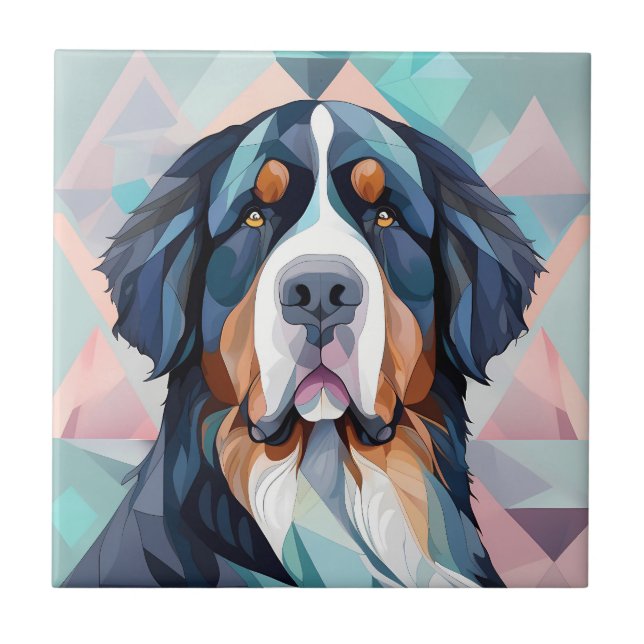 Elegant snyggt hund Bernese Berge Kakelplatta (Framsidan)