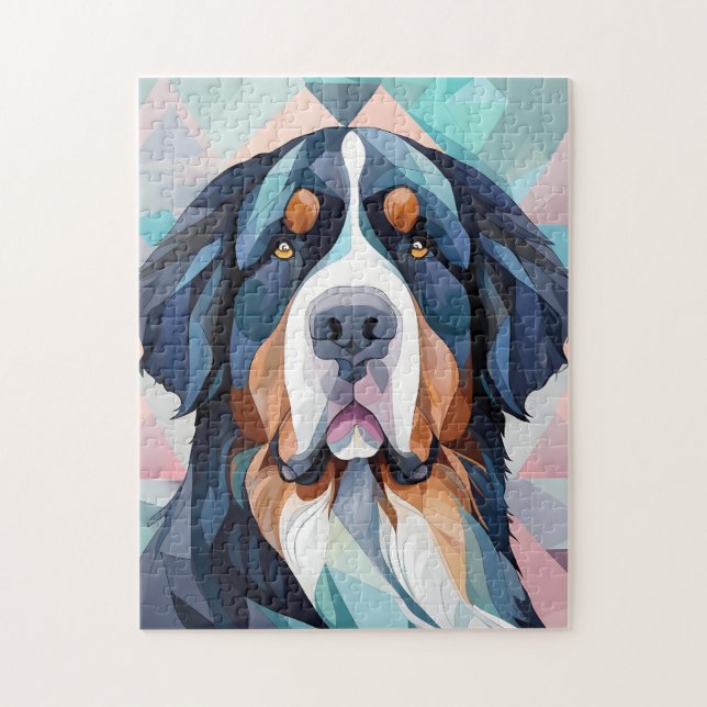 Elegant snyggt hund Bernese Berge Pussel (Vertikal)