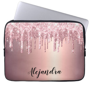Elegant snyggt koppardroppar från ro guld, glitte laptop fodral