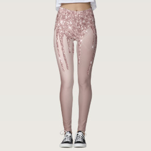 Elegant snyggt koppardroppar från ro guld, glitte leggings