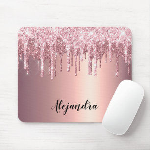 Elegant snyggt koppardroppar från ro guld, glitte musmatta