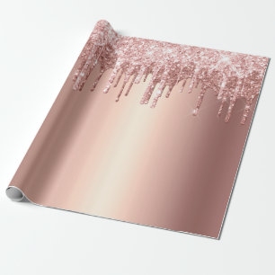 Elegant snyggt koppardroppar från ro guld, glitter presentpapper