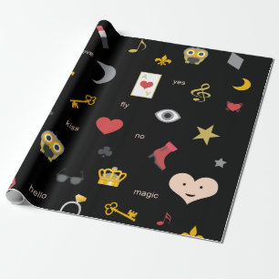 elegant snyggt kyssar, läppar, hjärtan, ugglor, an presentpapper