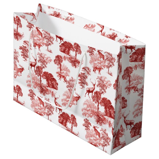 Elegant Snyggt Land Toile Hjort Fox i Woodland (Framsidan Vinklad)