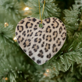 Elegant snyggt leopard cheetah päls print mönster julgransprydnad keramik