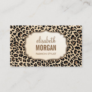 Elegant Snyggt Leopard Skriv ut Girly Mönster Visitkort