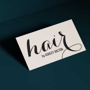 Elegant Snyggt Light Gult Black Fold Hair Visitkort