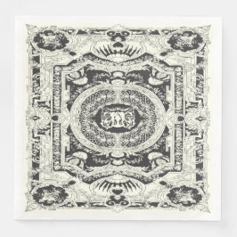 Elegant Snyggt Modern Black White Baroque Pappersservett