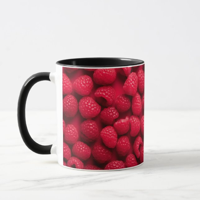 Elegant Snyggt Modern Chic Trendig Cute Raspberry Mugg (Vänster)