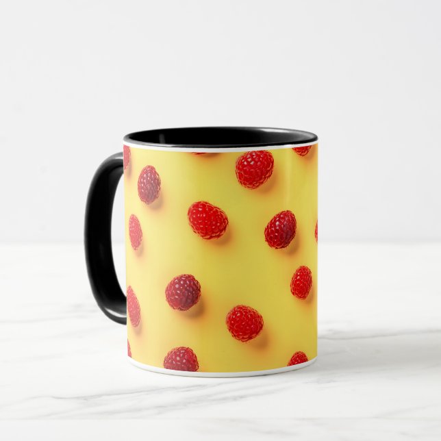 Elegant Snyggt Modern Chic Trendig Raspberry Mugg (Framsida vänster)