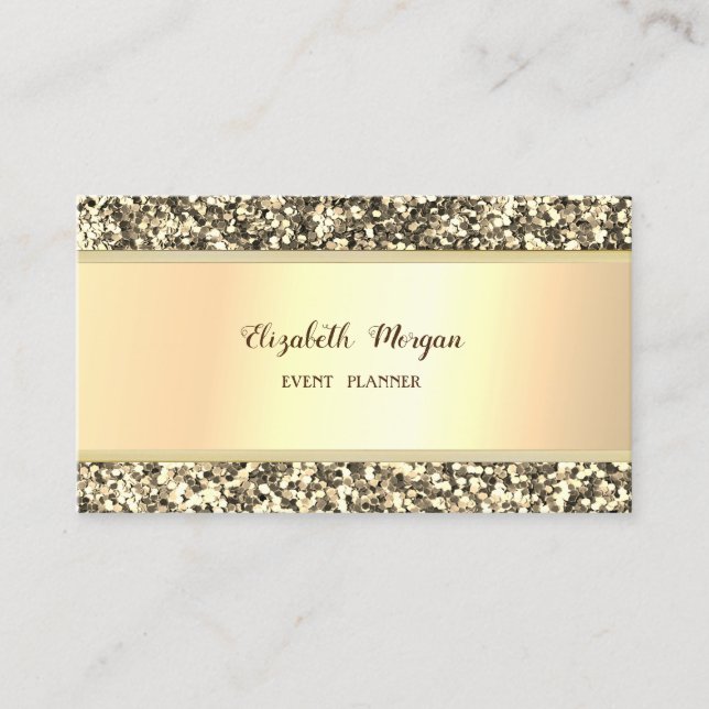Elegant Snyggt Modern Faux Guld Glitter Visitkort (Framsida)