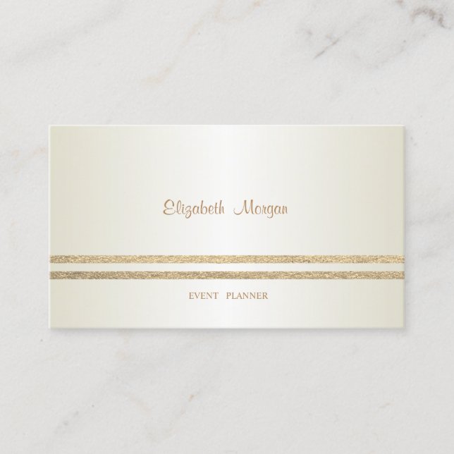 Elegant Snyggt Modern,Faux Guld Glittery Stripe Visitkort (Framsida)
