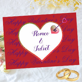 Elegant Snyggt Modern Red Heart Valentines day Helgkort