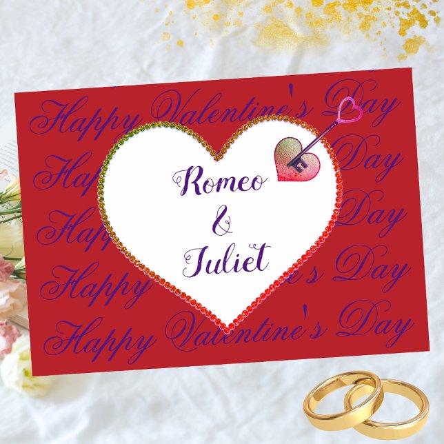 Elegant Snyggt Modern Red Heart Valentines day Helgkort (Skapare uppladdad)