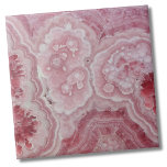 Elegant Snyggt Modern Rosa Kakelplatta<br><div class="desc">En liknande utskrift är också tillgänglig! En intressant rosa rodochrosite som ger liv åt det fina skönheten hos detta fantastiska mineral. Med ett närsynt perspektiv visar detta de invecklade detaljerna och det mesmeriserande mönstren i rodokrositstenen. Dess mjuka, rosenfärgade rosa skapar nyans och förtjusande visuell upplevelse, vilket framkallar en känsla av...</div>
