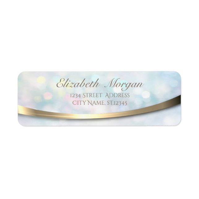 Elegant Snyggt Modern sofistikerad,Bokeh Returadress Etikett (Framsidan)