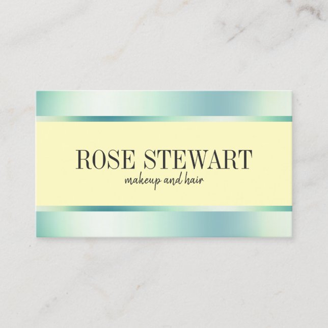 Elegant snyggt mynta grönt och hår visitkort (Framsida)