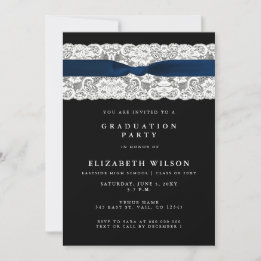 Elegant Snyggt Navy Photo Studenten Inbjudningar