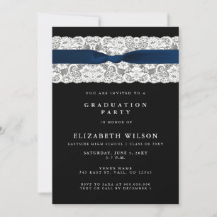 Elegant Snyggt Navy Photo Studenten Inbjudningar