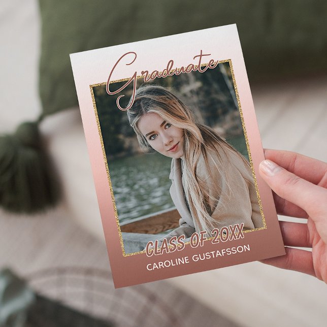 Elegant Snyggt Ombre Coral  Rosa Studenten Meddelande (Skapare uppladdad)