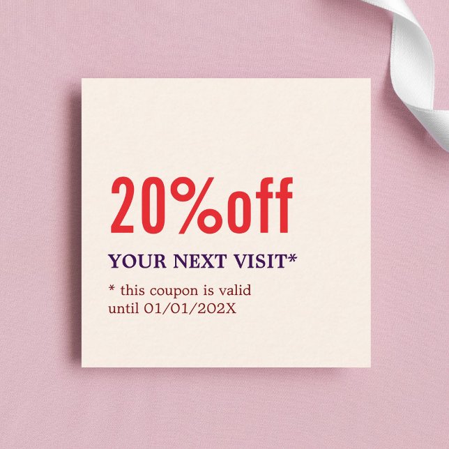 Elegant Snyggt Pastel Bold Beauty Coupon Rabattkort (Skapare uppladdad)