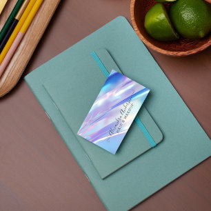 Elegant Snyggt Pastel Shimmering HoloGraph Visitkort