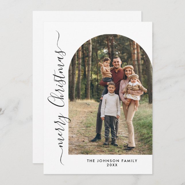 Elegant Snyggt  PHOTO jul Hälsning Ho Julkort (Fram/baksida)