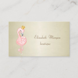 Elegant Snyggt Proffesional Rosa Flamingo Krona Visitkort
