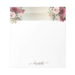 Elegant Snyggt Rand, Blommor-Personlig Anteckningsblock