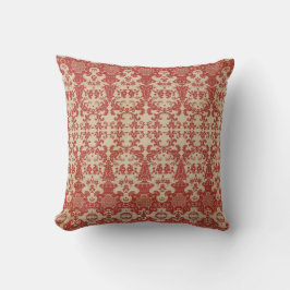 Elegant snyggt Red Damask inspirerad mönster Kudde
