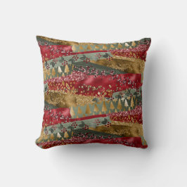 Elegant Snyggt Red Grönt Glittery Guld jul Kudde