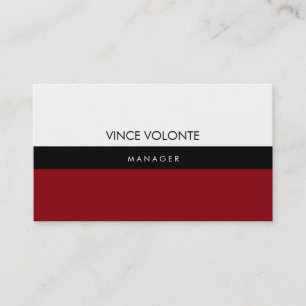 Elegant Snyggt Red White Black Professionell Visitkort