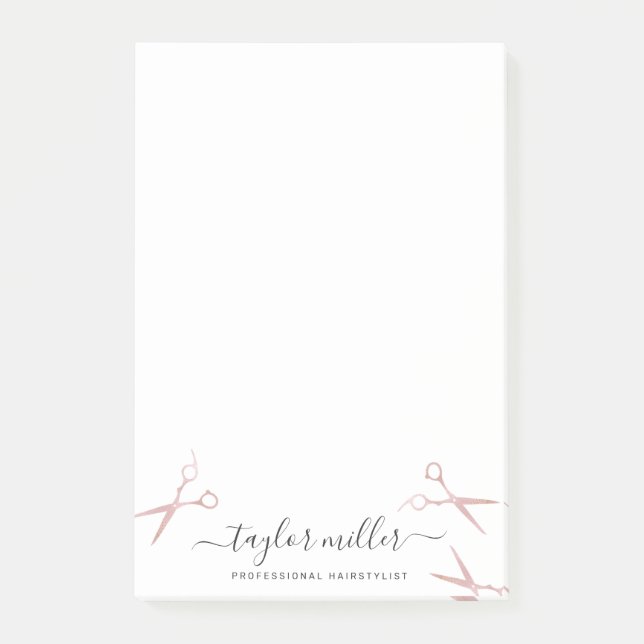 Elegant snyggt ro guld sax frisör post-it block (Framsida)