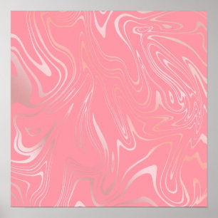 Elegant snyggt Romana ro guld marmorblik rosa Poster