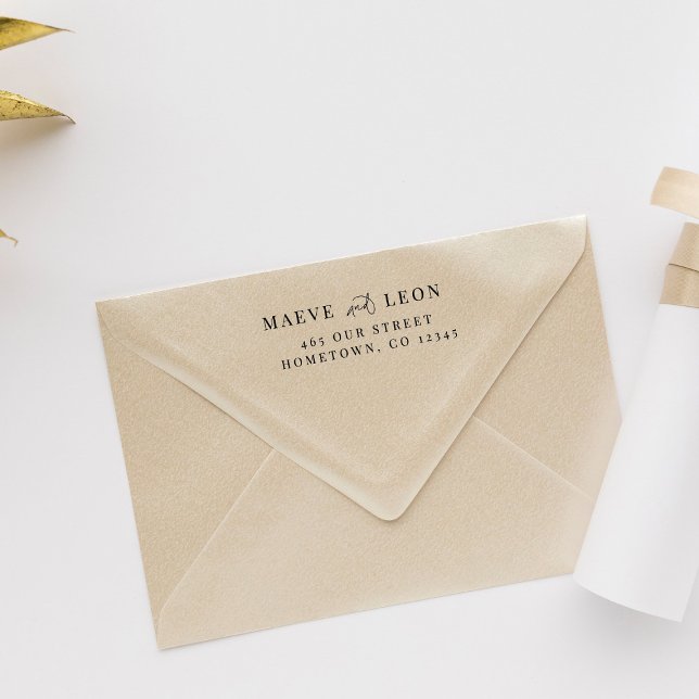 Elegant Snyggt Script Modern Chic Bröllop par Stämpel (Skapare uppladdad)