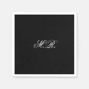 Elegant Snyggt Script Monogram Initialer Bröllop Pappersservett