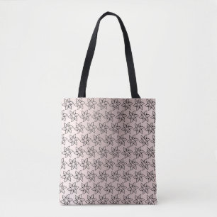 Elegant Snyggt Shiny Chic Black & Lila Flowery Tygkasse