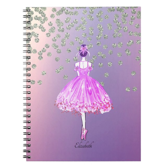 Elegant Snyggt Shiny Diamonds Ballerina Anteckningsbok (Framsidan)