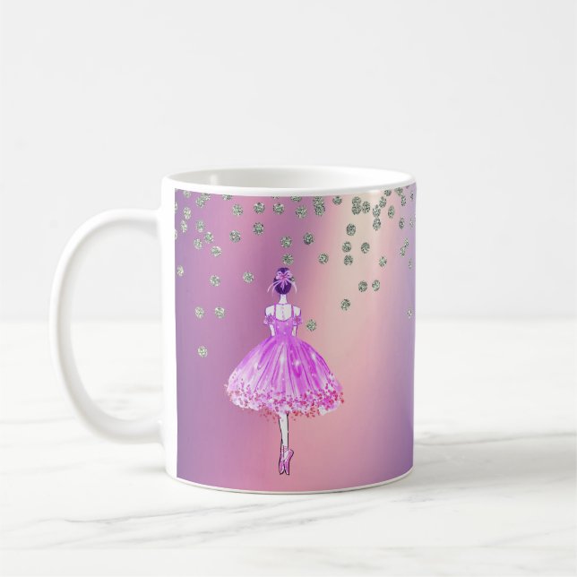 Elegant Snyggt Shiny Diamonds Ballerina Kaffemugg (Vänster)
