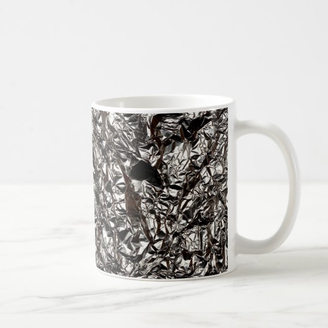 Elegant Snyggt Silver Black Metallic Foil Kaffemugg (Höger)
