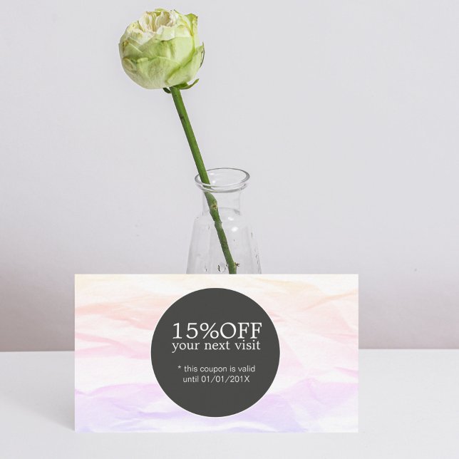 Elegant Snyggt Struktur Pastel Black Beauty Coupon Rabattkort (Skapare uppladdad)