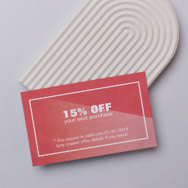 Elegant Snyggt Struktur Red Beauty Coupon Rabattkort